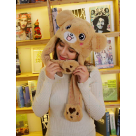 CHAPEAU KAWAII "OREILLES DE DANSE" OURS BRUN